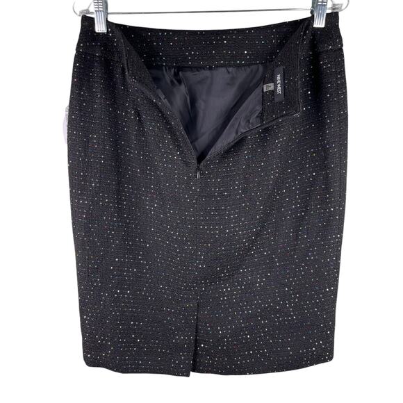 Nine West Pencil Skirt La Vie En Rose Black Multi Sequin 8 New - Picture 11 of 14